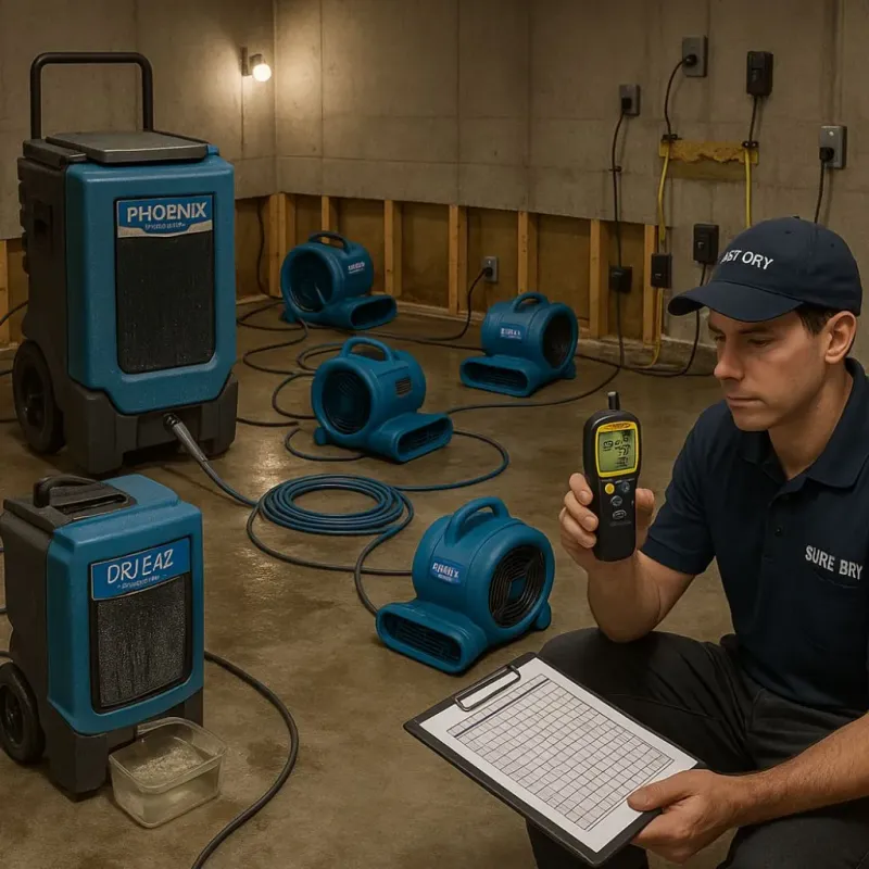Structural Drying and Dehumidification process in Dubois County, IN